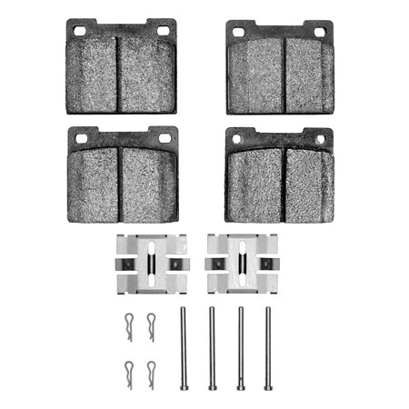 Dynamic Friction Co 5000 Advanced Brake Pads - Semi Metallic and Hardware Kit, Long Pad Wear, 1551-0044-02